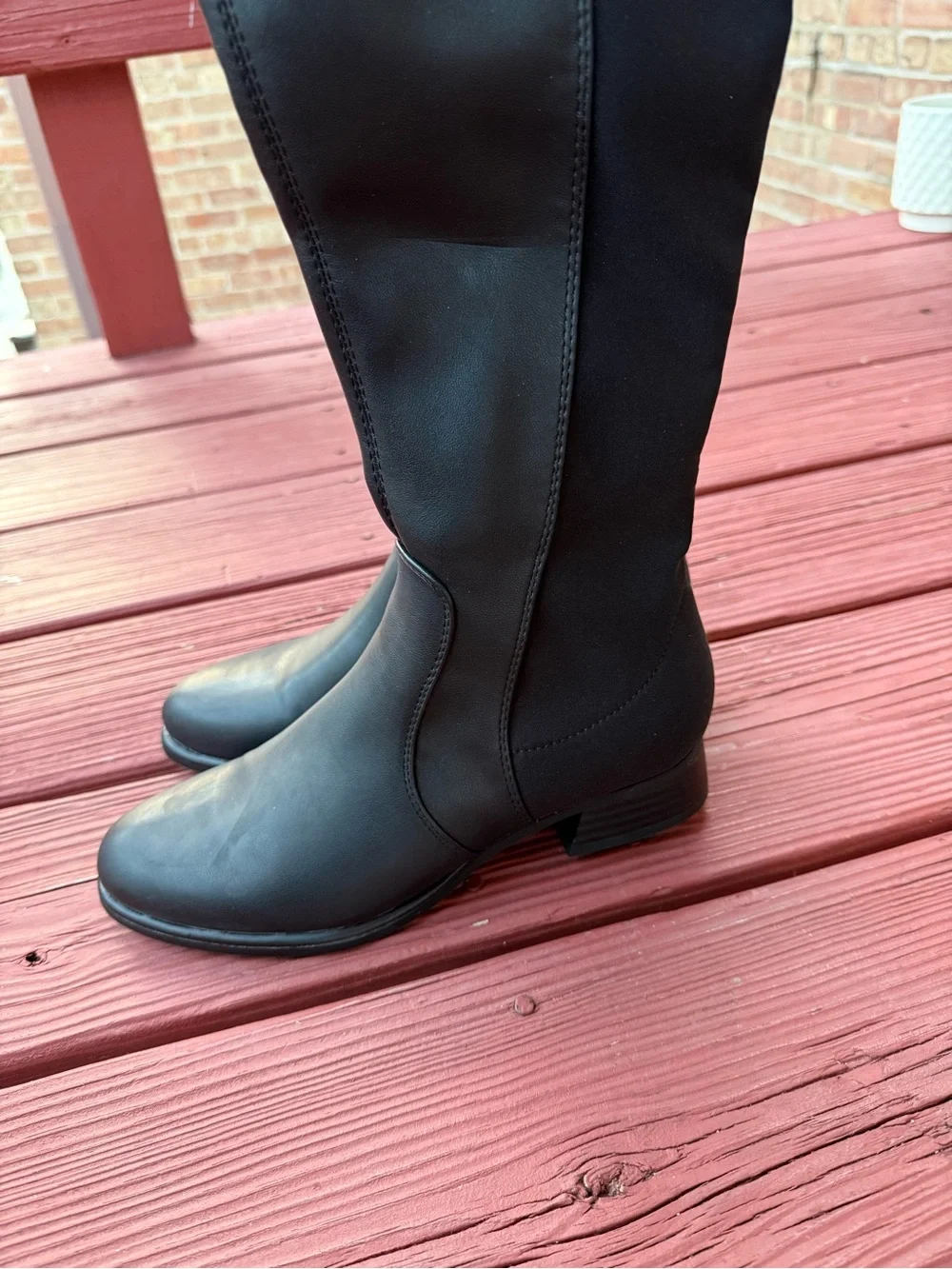 Marc Fisher Black Over-the-Knee Stretch Riding Boots